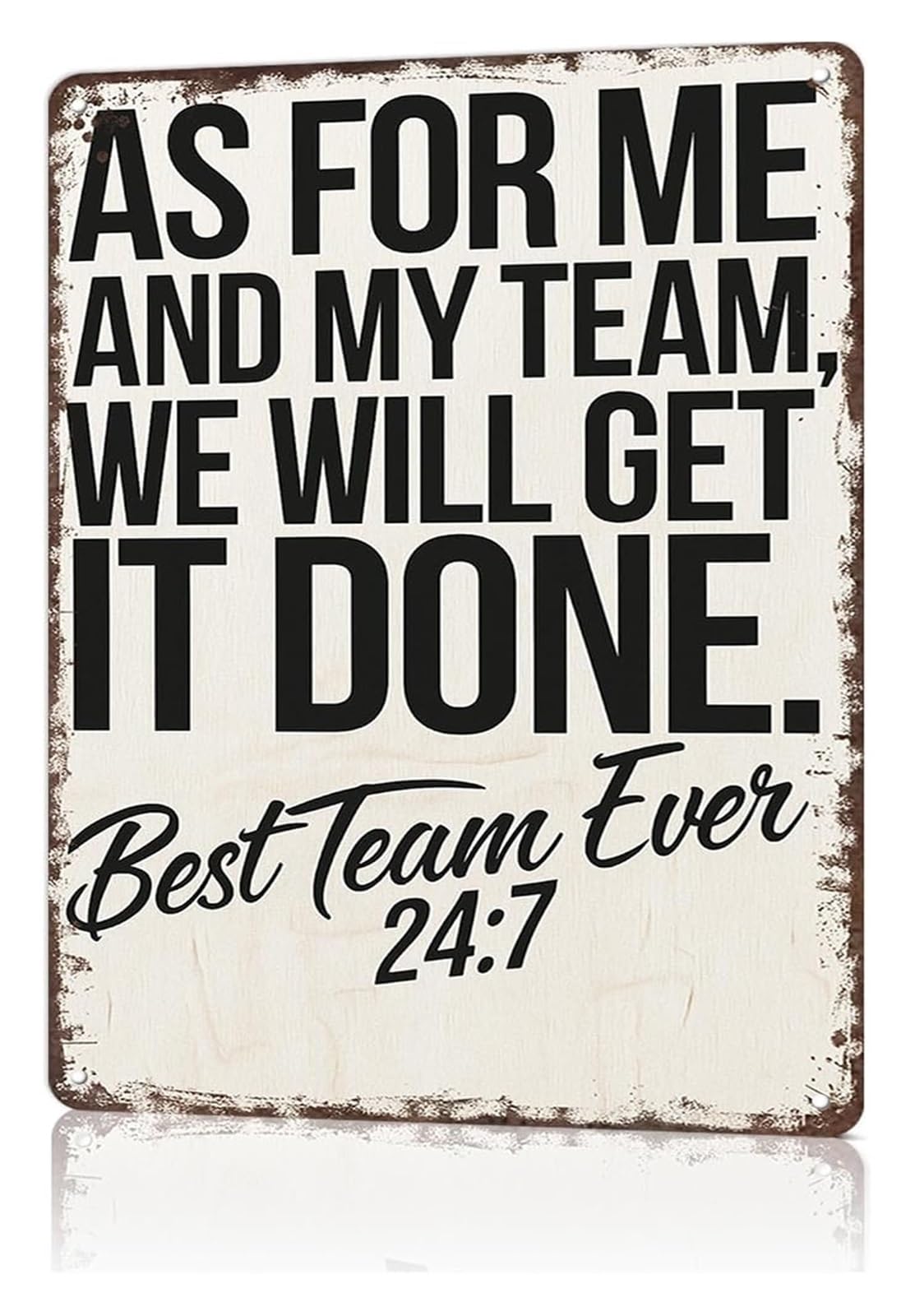 IDGTTLDF Sarcastic Teamwork Motivation Tin Plate Novelty Wall Decor for Garage Workshop Man Cave 8 X 12 in