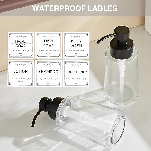 Miniatura 7 de Doiliese Dispensador de jabón, dispensador de jabón de vidrio transparente con bomba a prueba de óxido, bomba de jabón líquido de 16 onzas con