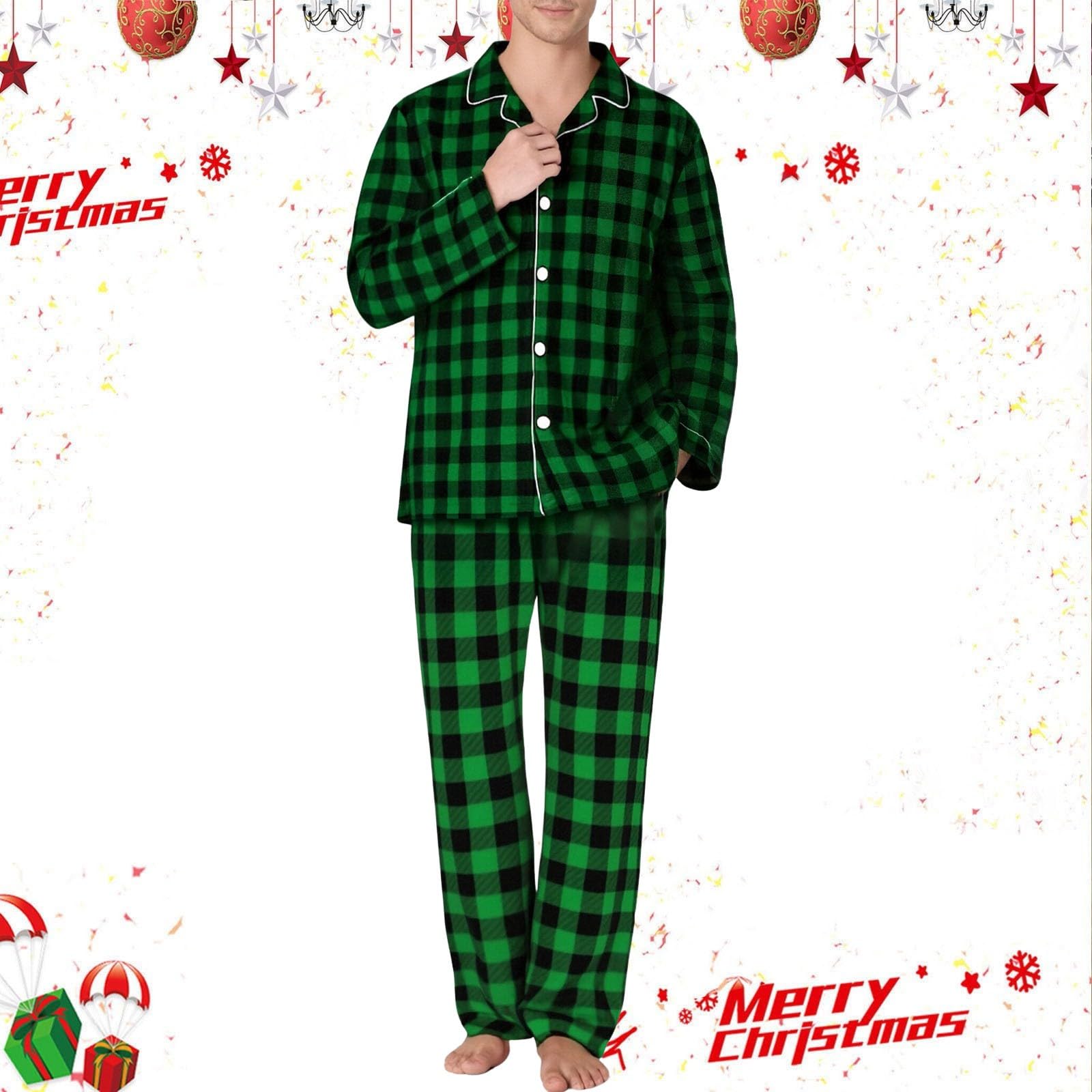 Générique Ensemble Pyjama Femme en Tissu Tartan Doux et Respirant, Haut à Manches Longues Confortable pour Nuit paisible, Tenue de détente Chaude et légère, Taille L à XXXL