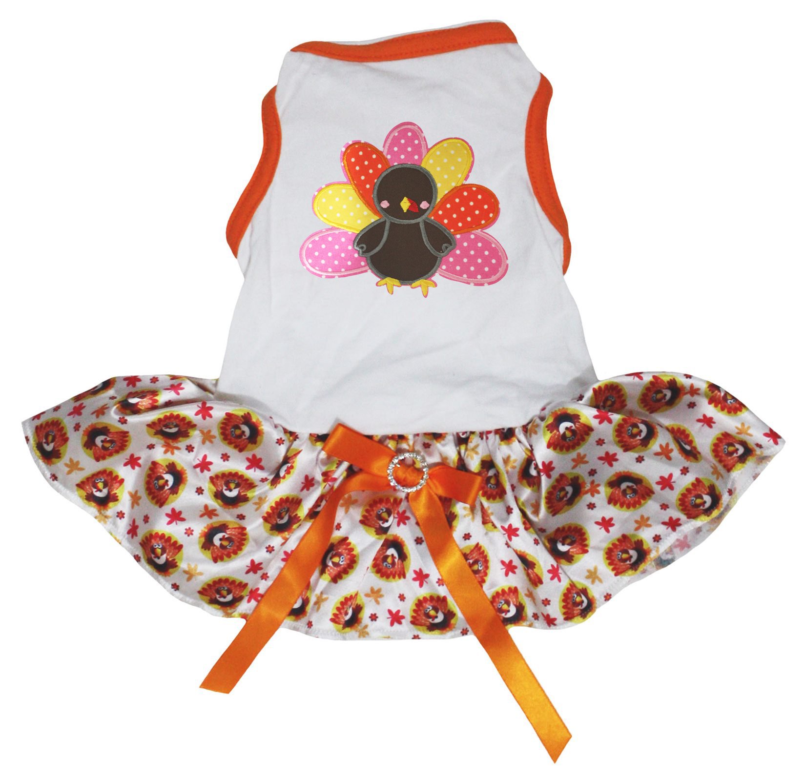 Robe de Thanksgiving pour chien avec tutu dinde multicolore Petitebella