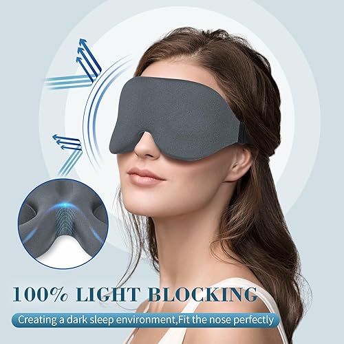 Miniatura 2 de Máscara para dormir ZGGCD para dormir de lado, antifaz para dormir con bloqueo de luz para mujeres y hombres, antifaz nocturno con contorno 3D,