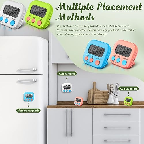 Miniatura 6 de Xuhal Paquete de 28 temporizadores de aula para profesores, temporizador digital magnético para dígitos de aula, cronómetro, temporizador para