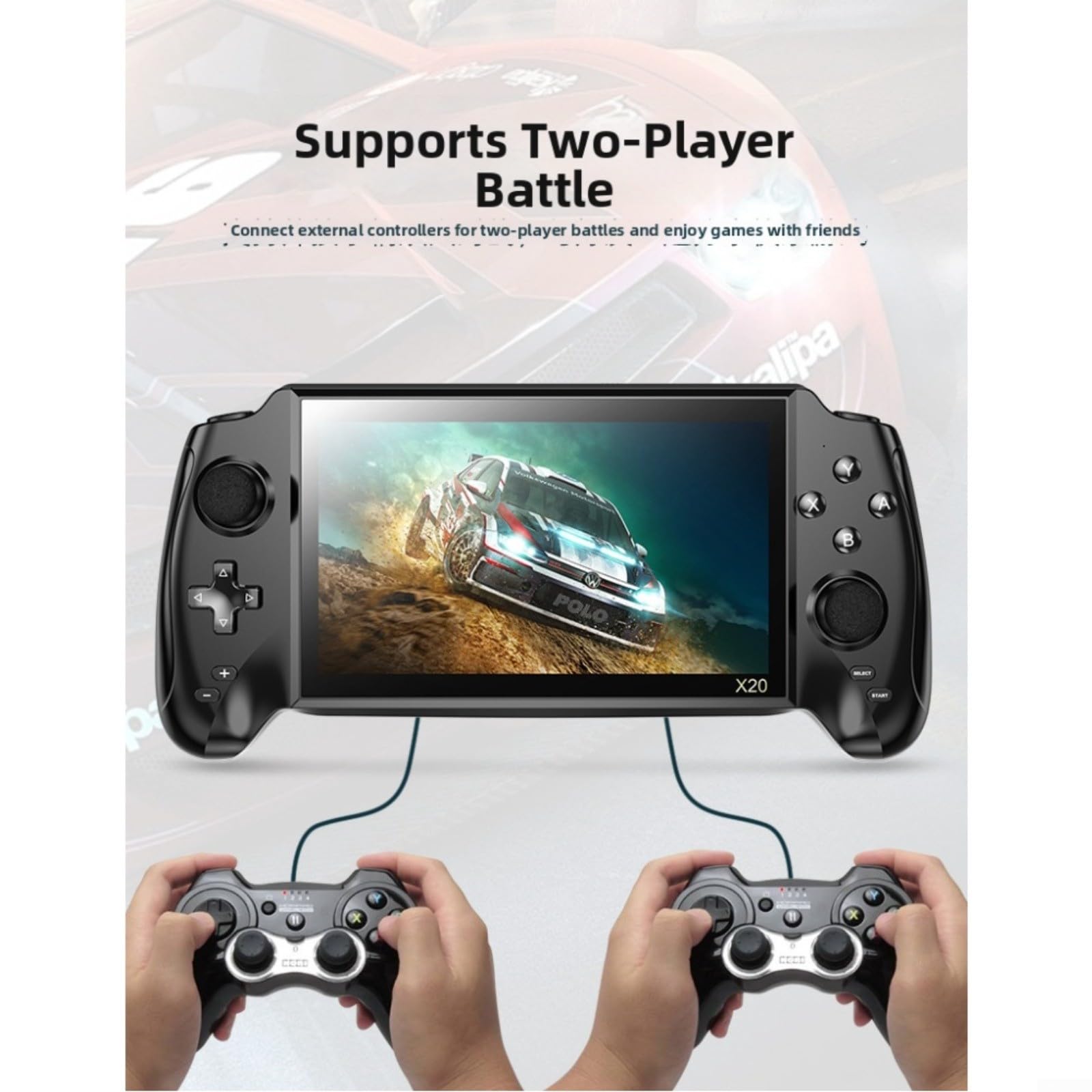 Consola de juegos retro portátil con pantalla de 7.1 pulgadas, batería de larga duración de 4500 mAh, salida de TV y emuladores integrados