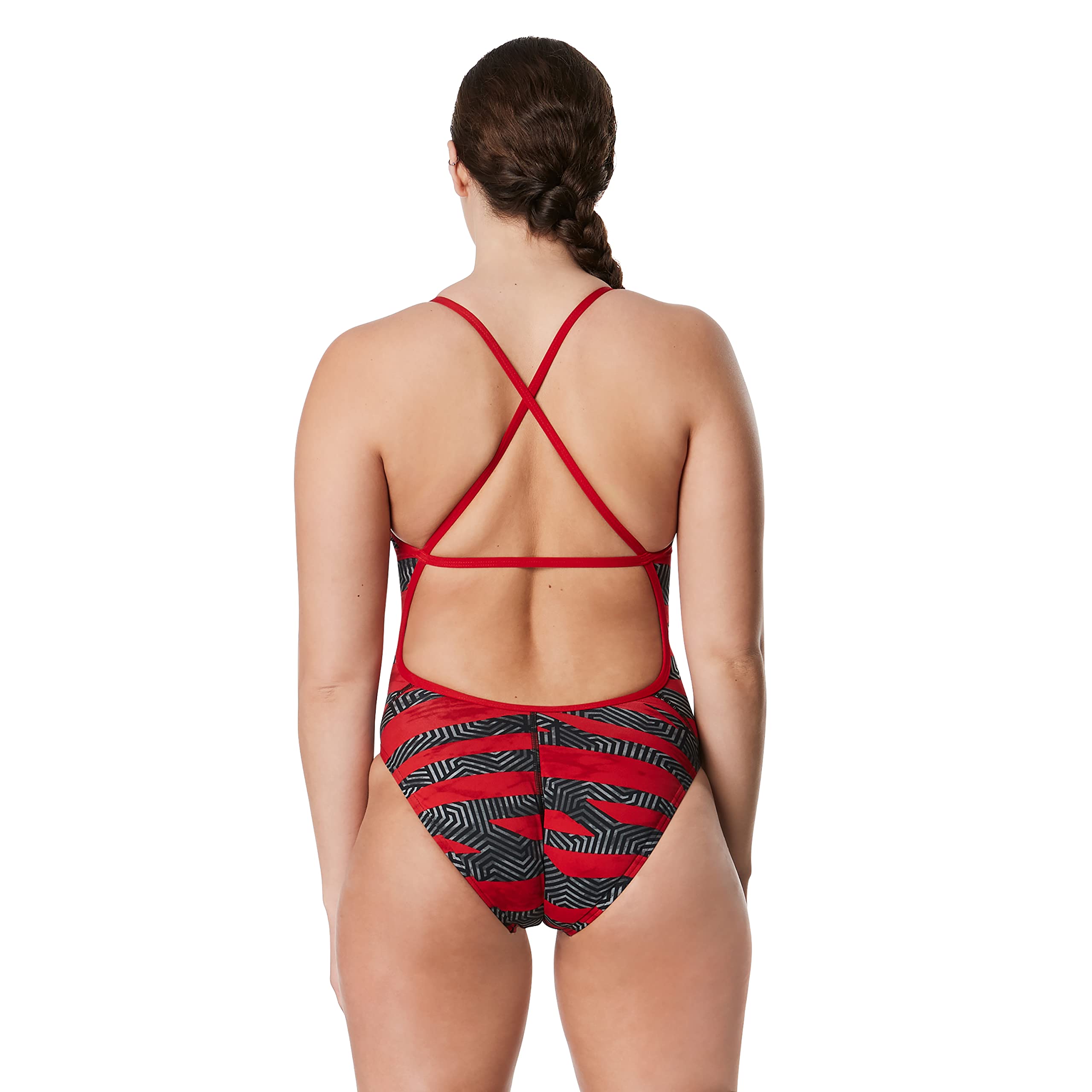 Speedo Traje de Baño Una Pieza Endurance+Cruz Volver Impreso Adulto Equipo Colores Disfraz de Mujer