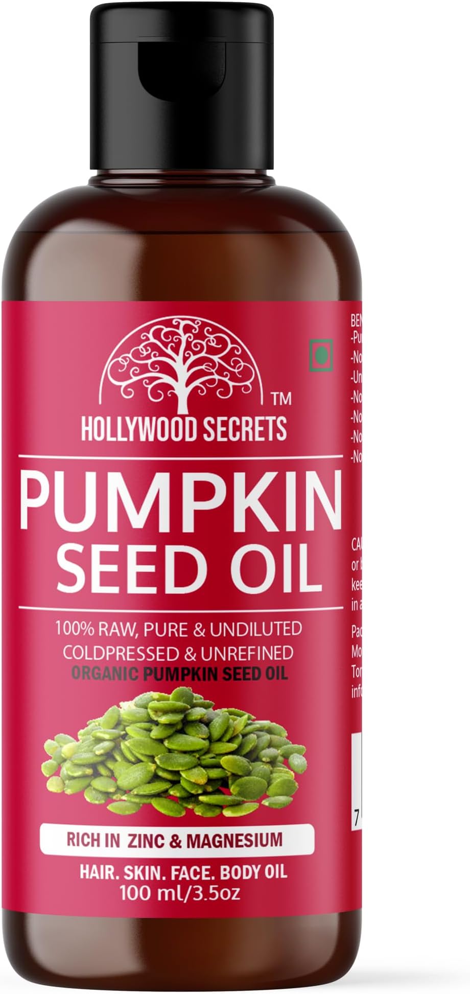 Organic Pure Pumpkin Seed Oil Hair growth Face 100 ml