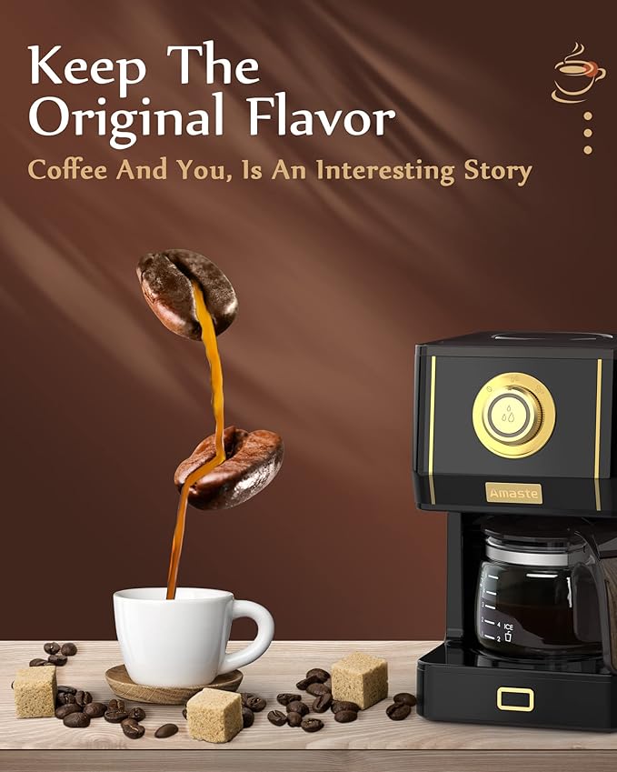 Start your day off right with the option to adjust the strength of your coffee to your liking. The Drip Coffee Maker comes with a spray head that evenly distributes water into the grounds, resulting in a smoother brew and retaining the true taste of the fresh beans. Additionally, the coffee maker keeps your freshly brewed coffee warm for 30 minutes to preserve the flavor after brewing. After 30 minutes of non-use, it will automatically shut off to prevent overheating. The glass carafe and water tank are conveniently level marked to help you determine the right amount of coffee to use.