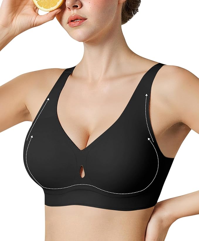 Wireless Bras for Women No Underwire Seamless Push Up Full Coverage Bralettes, Comfort Lift Support T-Shirt Bra