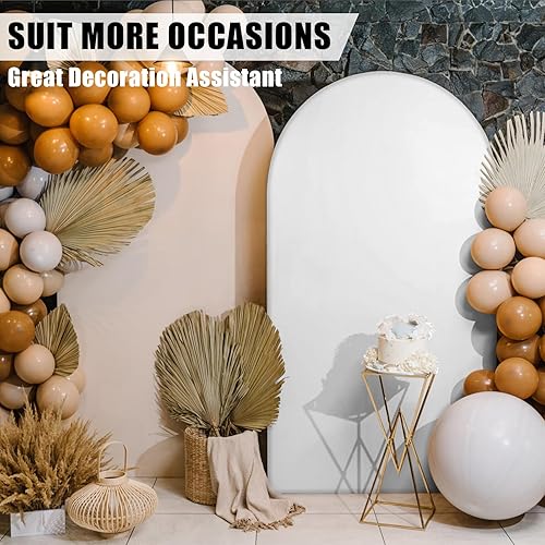 Miniatura 6 de Cubierta de telón de fondo de arco de elastano, cubierta de arco de 2 lados de 6.6 pies, cubierta de tela para telón de fondo redondo para ceremonia