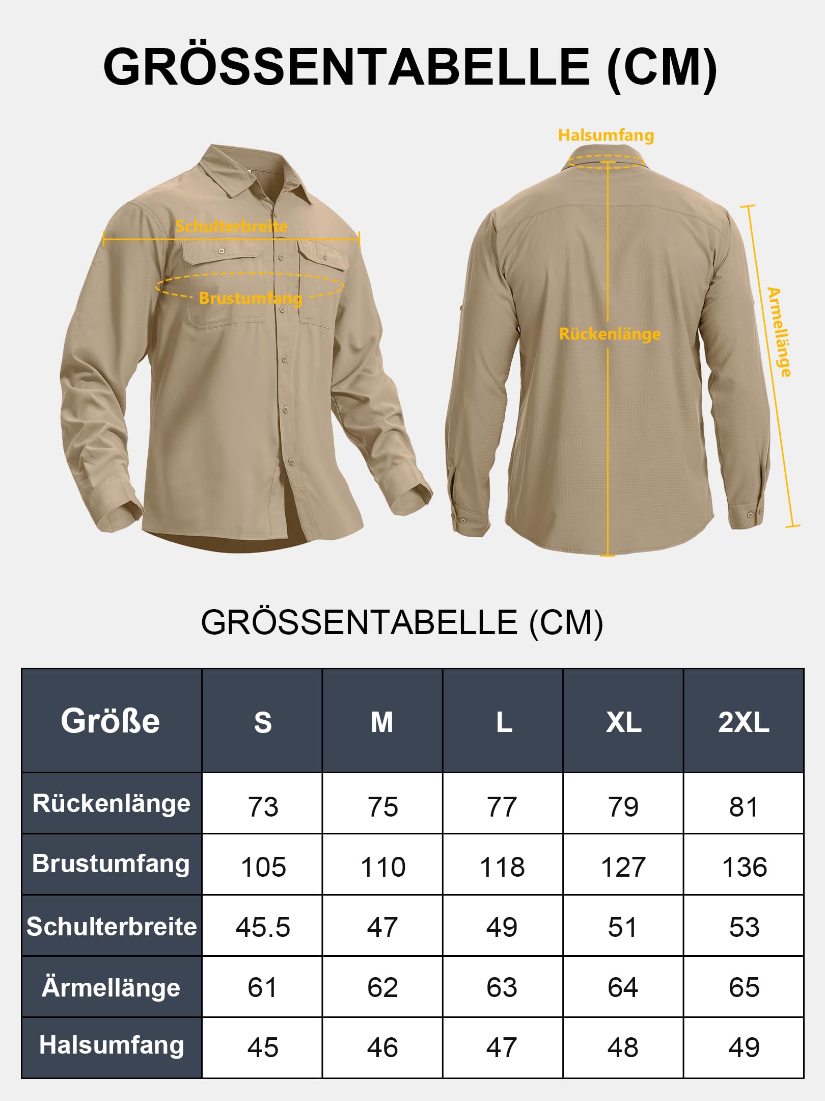 Safari koszula męska, UPF50+, ochrona przed promieniowaniem UV, koszula outdoorowa, męska, koszula funkcyjna, oddychająca, szybkoschnąca, koszula rekreacyjna, zapinana na guziki