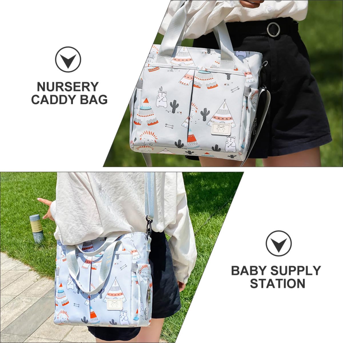 Bolso Cambiador Grande para Mamás Organizador Multifunción con Compartimentos Independientes para Biberones y Pañales Bolsa para Cochecito y Hospital para Paseo y Viaje