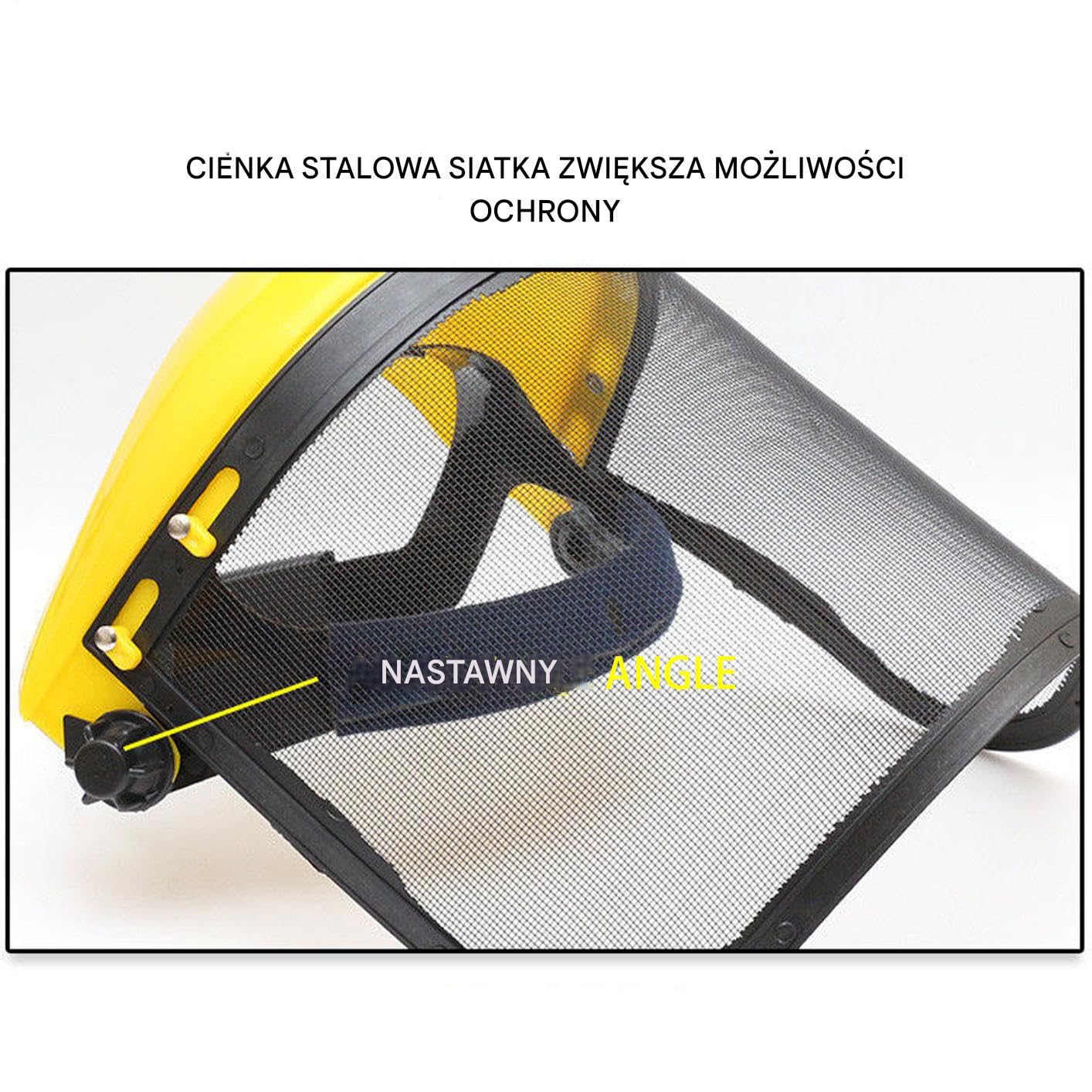 Osłona Twarzy Przyłbica Ochronna Adapter do Kasku z Drutową Przyłbicą Regulowany Nagłówek Sprzęt Ochronny dla Drwali i Arborystów