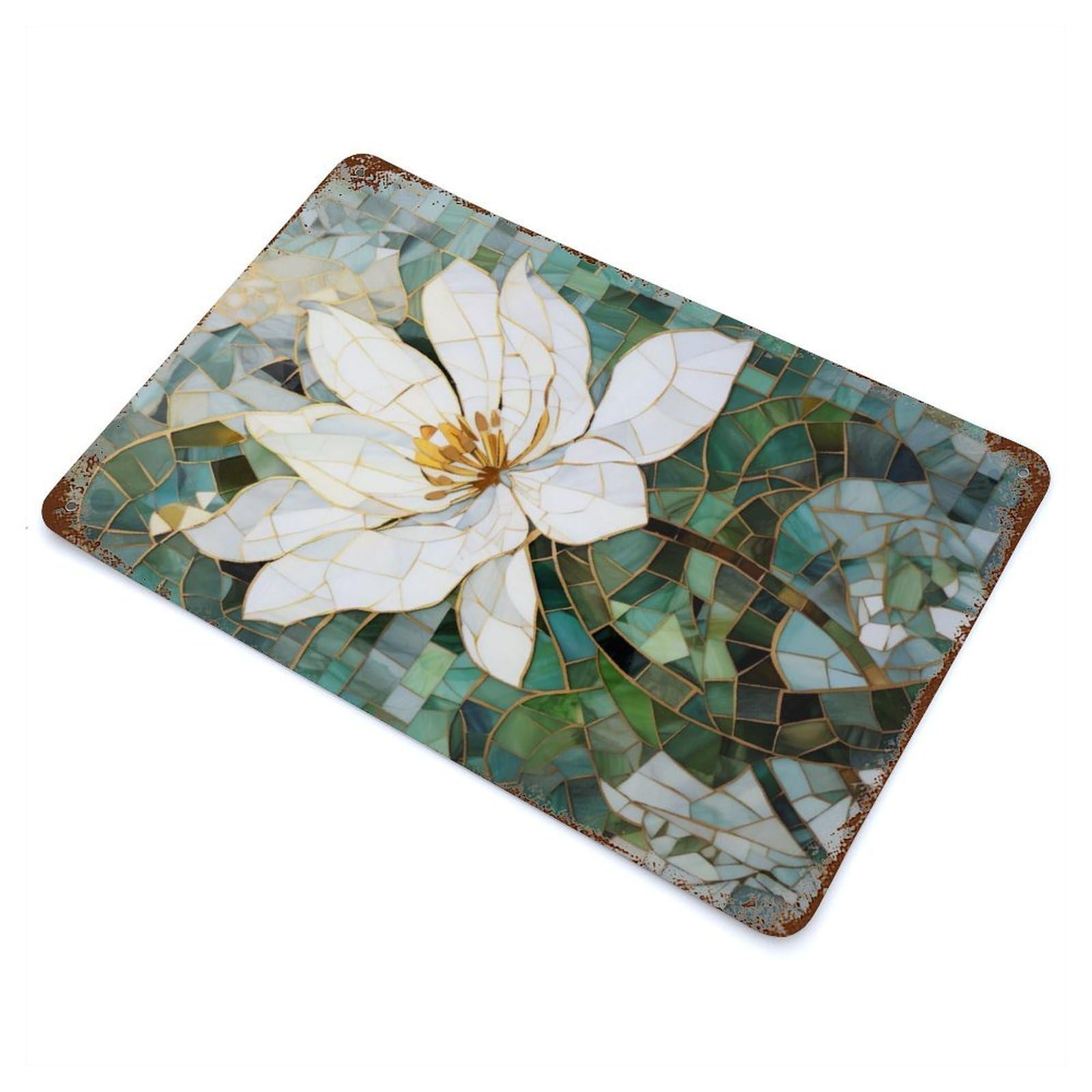 Mosaic Kentsugi Art Decorative Tin Sign 11.8"x7.9", for Bistro, Counter And Cafe Decor, Retro Wall Decor