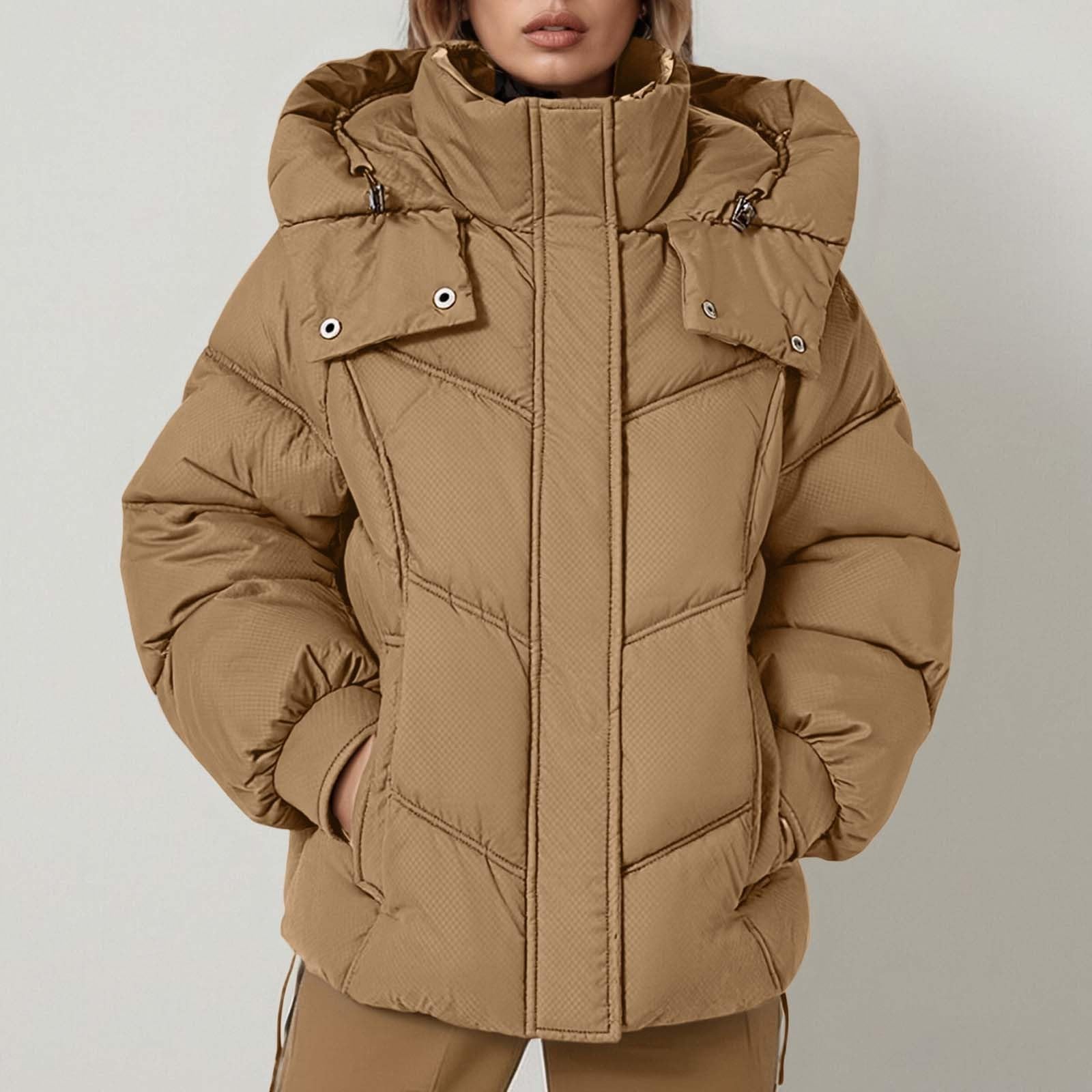 Genérico Plumifero Mujer Largo Con Capucha,Chaqueta De Invierno CáLida Con Capucha Y DiseñO De Colores Para Exteriores Y Climas FríOs