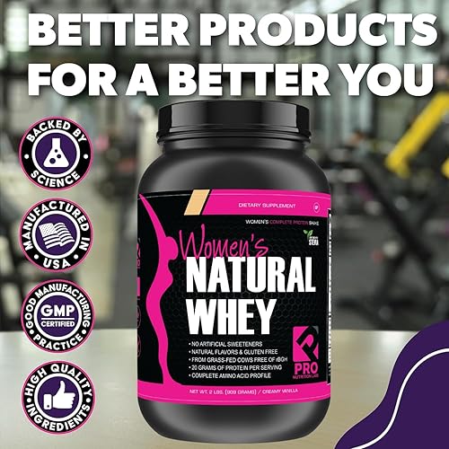 Miniatura 3 de Her Natural Whey- Proteína en polvo para mujeres para bajar de peso y para apoyar la masa muscular magra  bajo en carbohidratos  sin gluten  rBGH