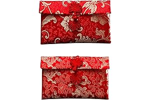 Chinese Red Envelopes Lucky Money Envelopes - 2-Pack Silk Red Envelopes, Dragon...