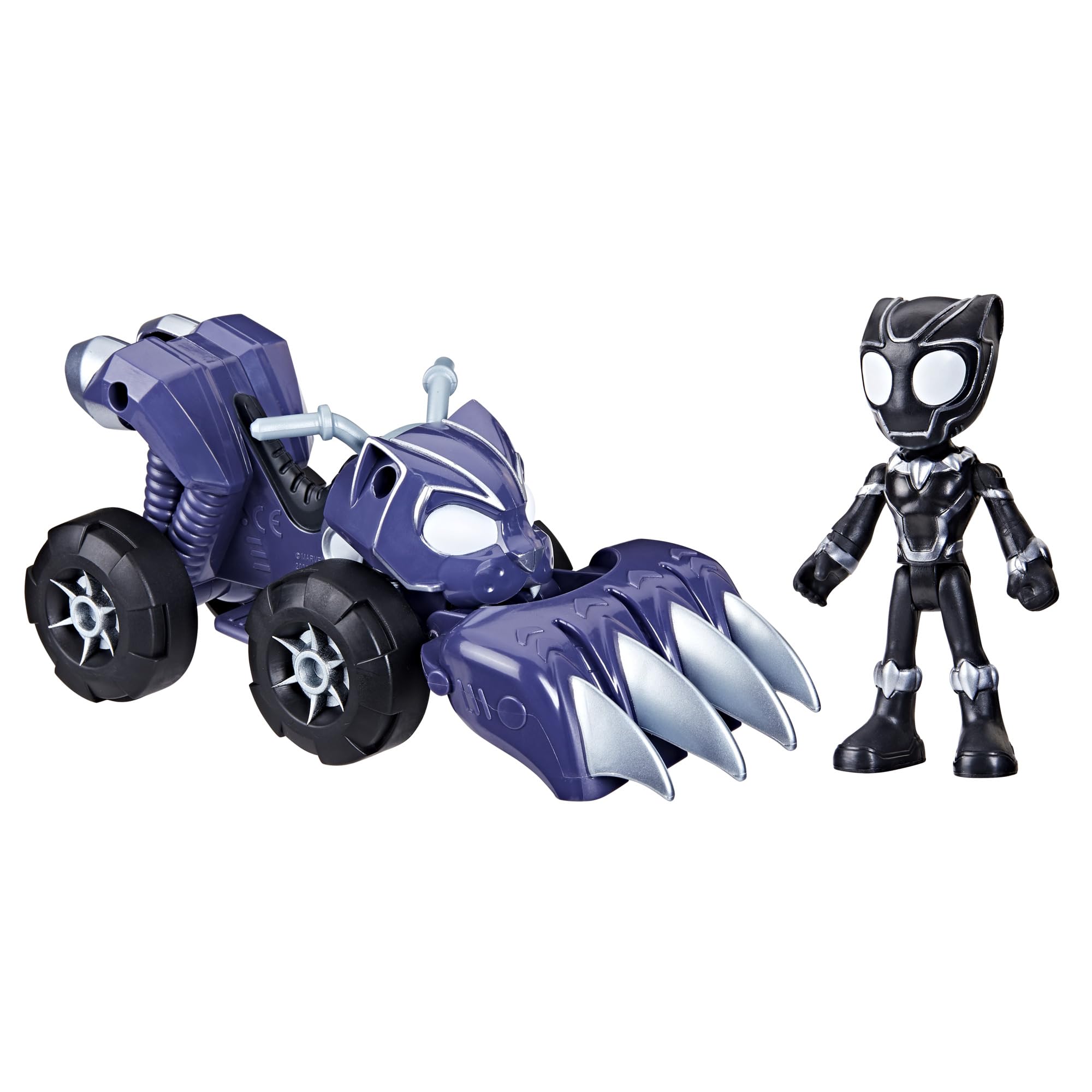 Marvel Spidey and His Amazing Friends Black Panther, Panther Patroller Toy Set with Action Figure and Vehicle, Super Hero Toys for Kids 3 and Up