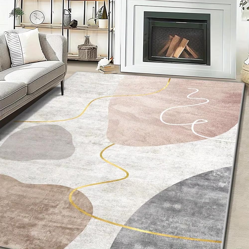 Tapis en peluche doux 180x270 cm antidérapant idéal pour créer un salon cocooning et chaleureux