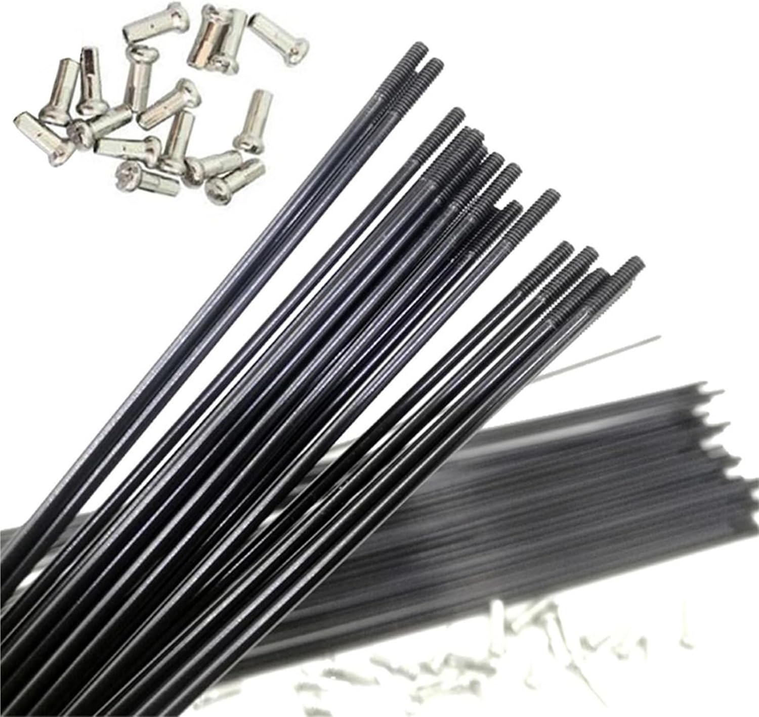 Bike Spokes 24pcs Bicycle Carbon Steel Spokes and Nipples