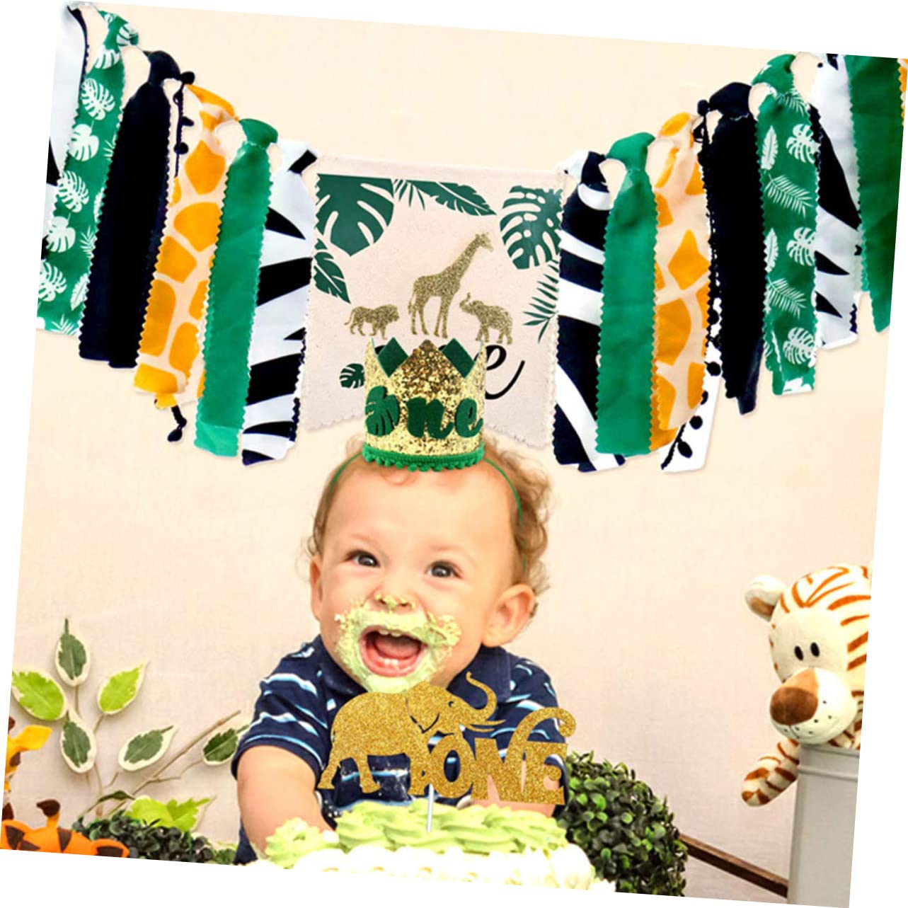 TOYANDONA 3kawałki Jungle Animal Themed Birthday Party Banner Kolorowy Flaga Do Udekorowania Krzeseł Przyjęcia Dla Wesoła Dekoracja Urodziny Girlandy Imprezę