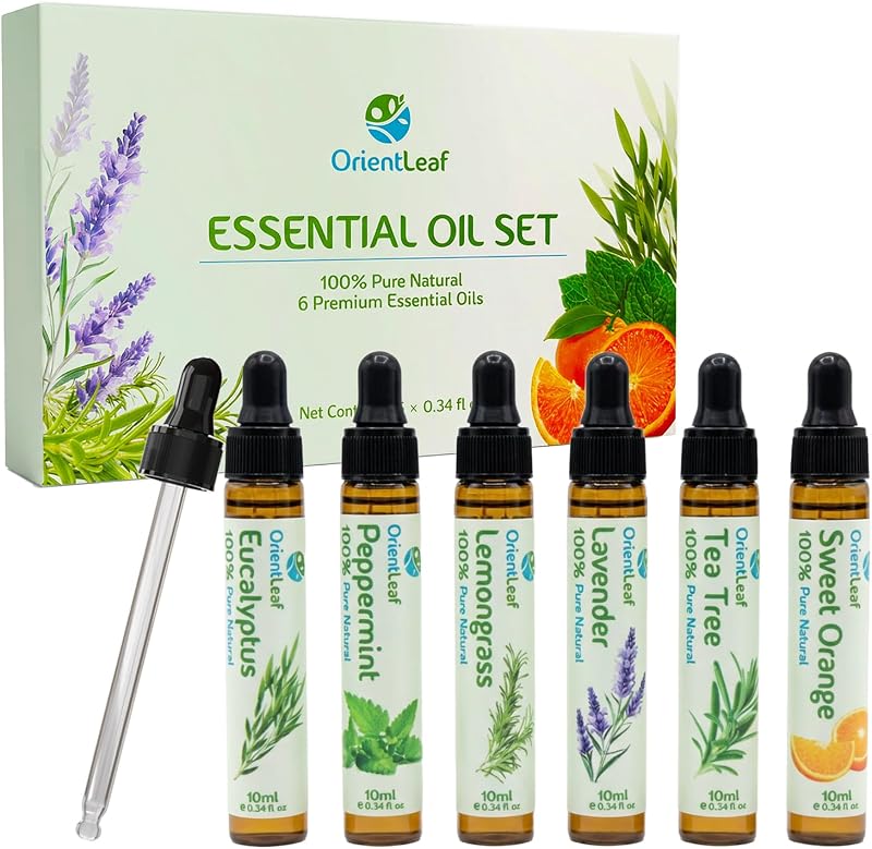 ORIENTLEAF Blended Essential Oils Set, Blends for Diffusers, Fragrance, Aromatherapy, Humidifiers, Peppermint, Tea Tree, Lavender, Eucalyptus, Orange, Citronella