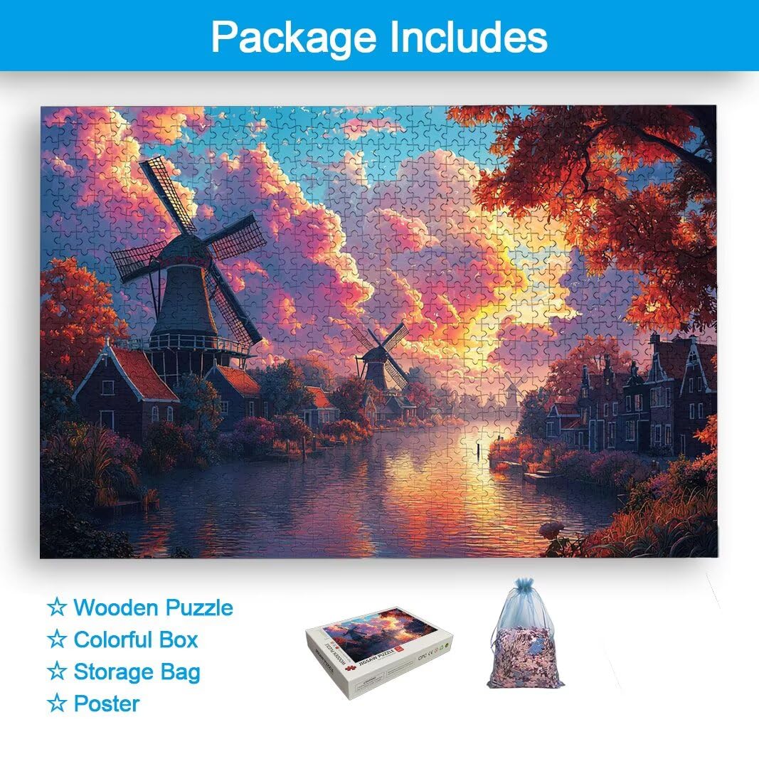 Puzzle Pays-Bas, Puzzle 1000 Pièces Adultes, Puzzles pour Décoration -2211