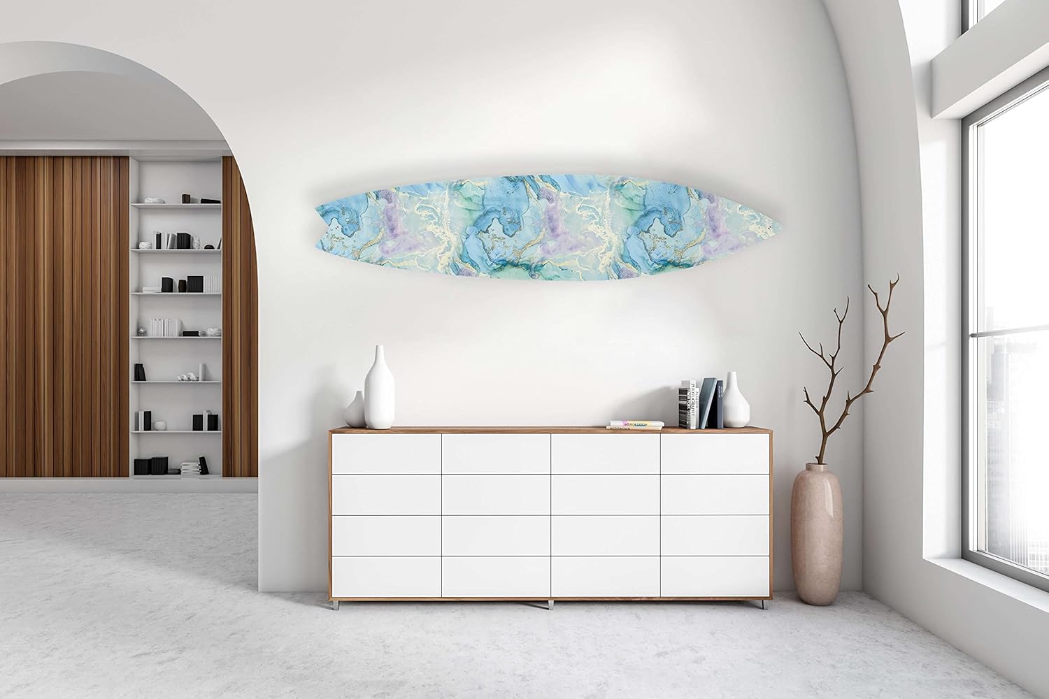 Amazon.com: Abstract Marble Acrylic Surfboard Wall Art Surfboard Wall ...
