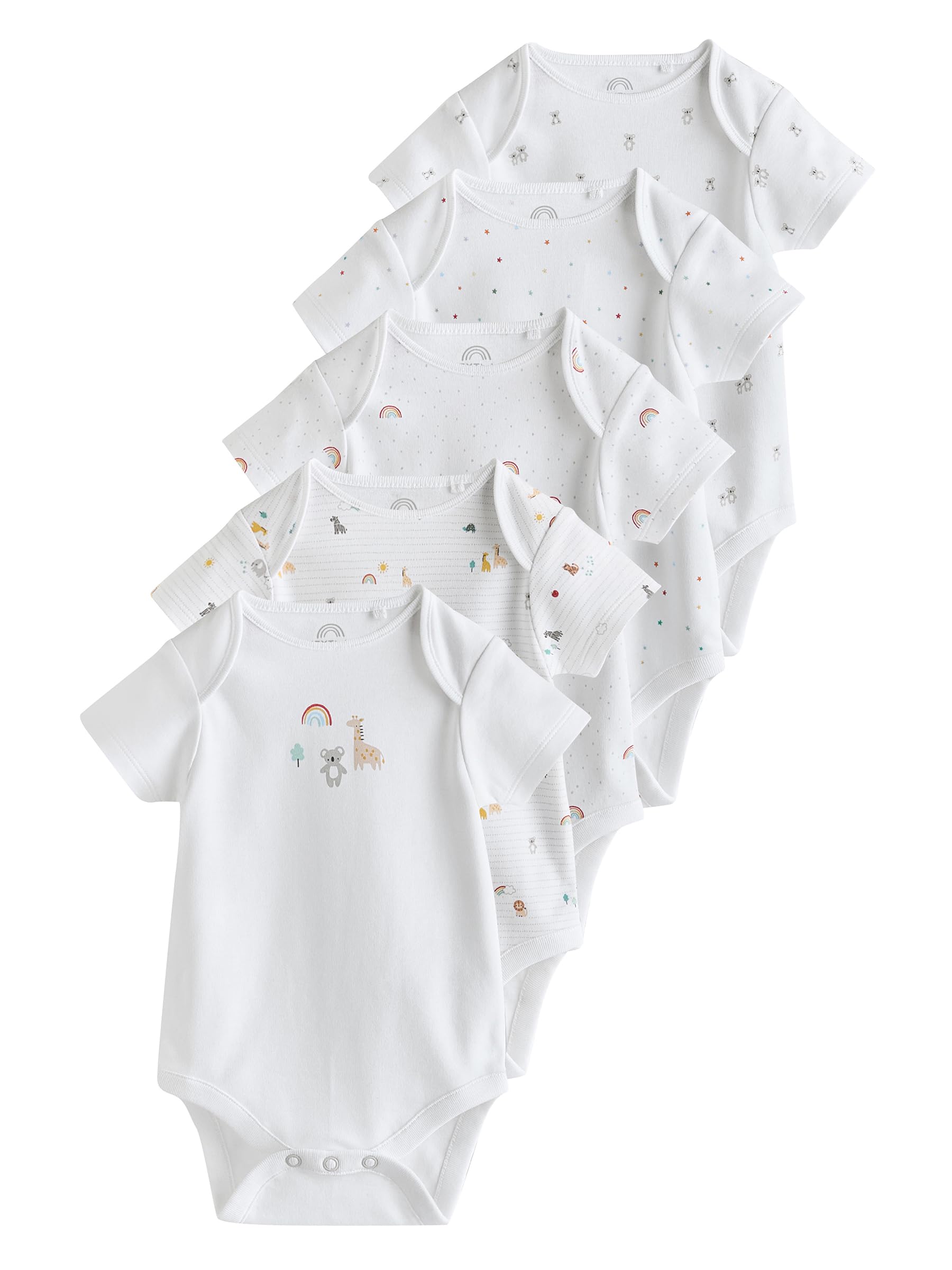 NEXT Noworodki unisex Zestaw 5 niemowlęcych body z krótkim rękawem