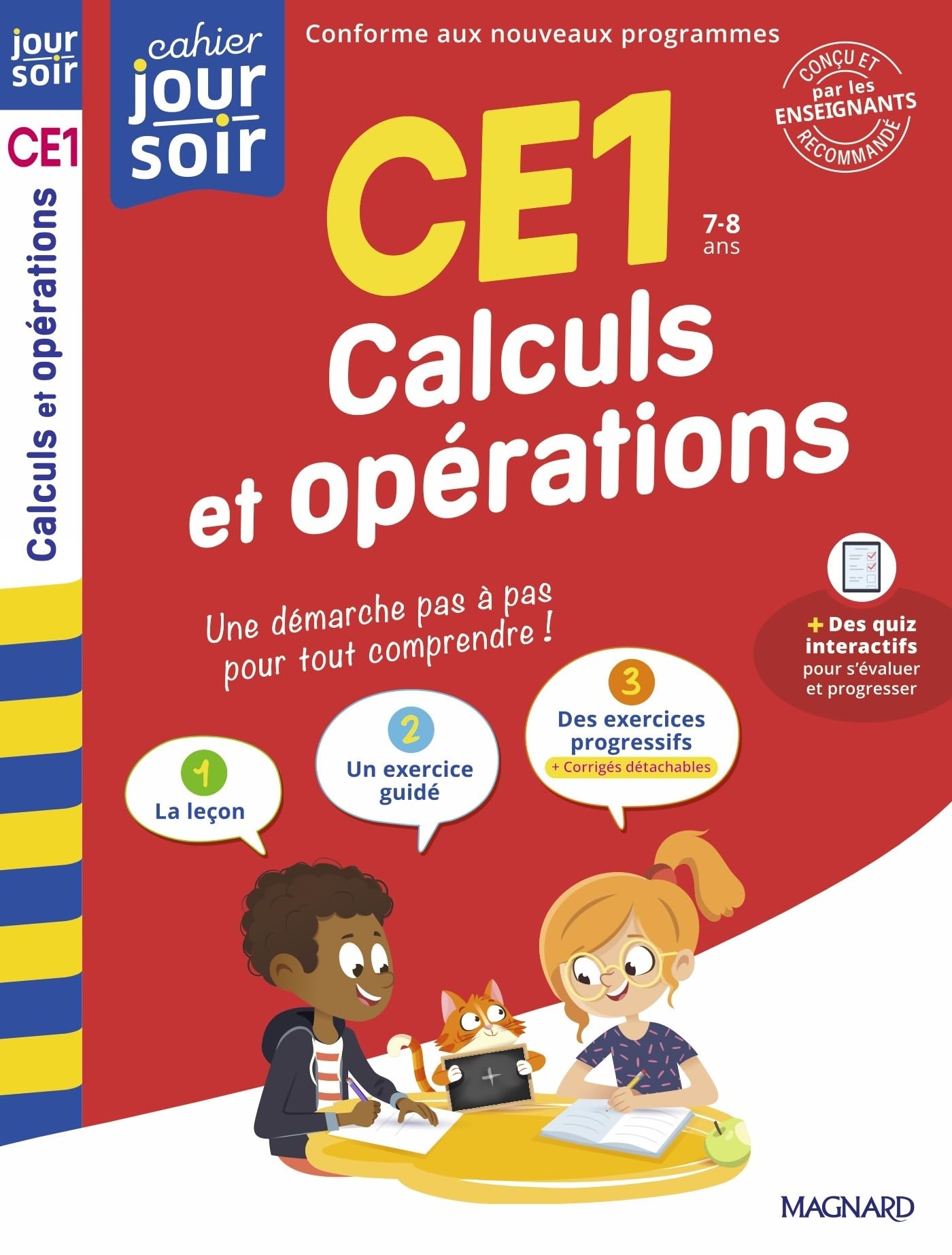 Calculs et opérations CE1 - Cahier Jour Soir: Conçu et recommandé par les enseignants