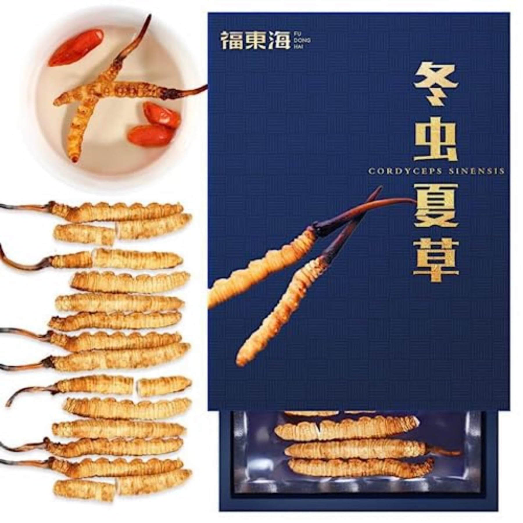 Premium Chińska Herbata Ziołowa Zdrowa Herbata Suszony Tien Cordyceps 1g / Pudełko Naturalny Surowy Cordyceps Sinensis Militaris Grzyb