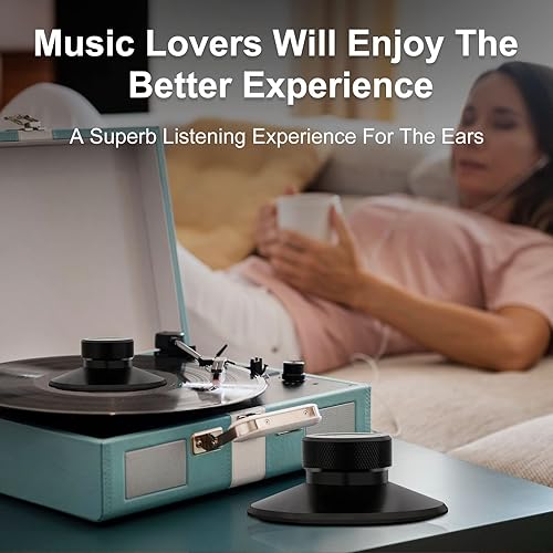 Miniatura 5 de Audiophile - Estabilizador de peso de grabación de nivel de burbuja, abrazadera de peso de aluminio con almohadilla protectora suave para