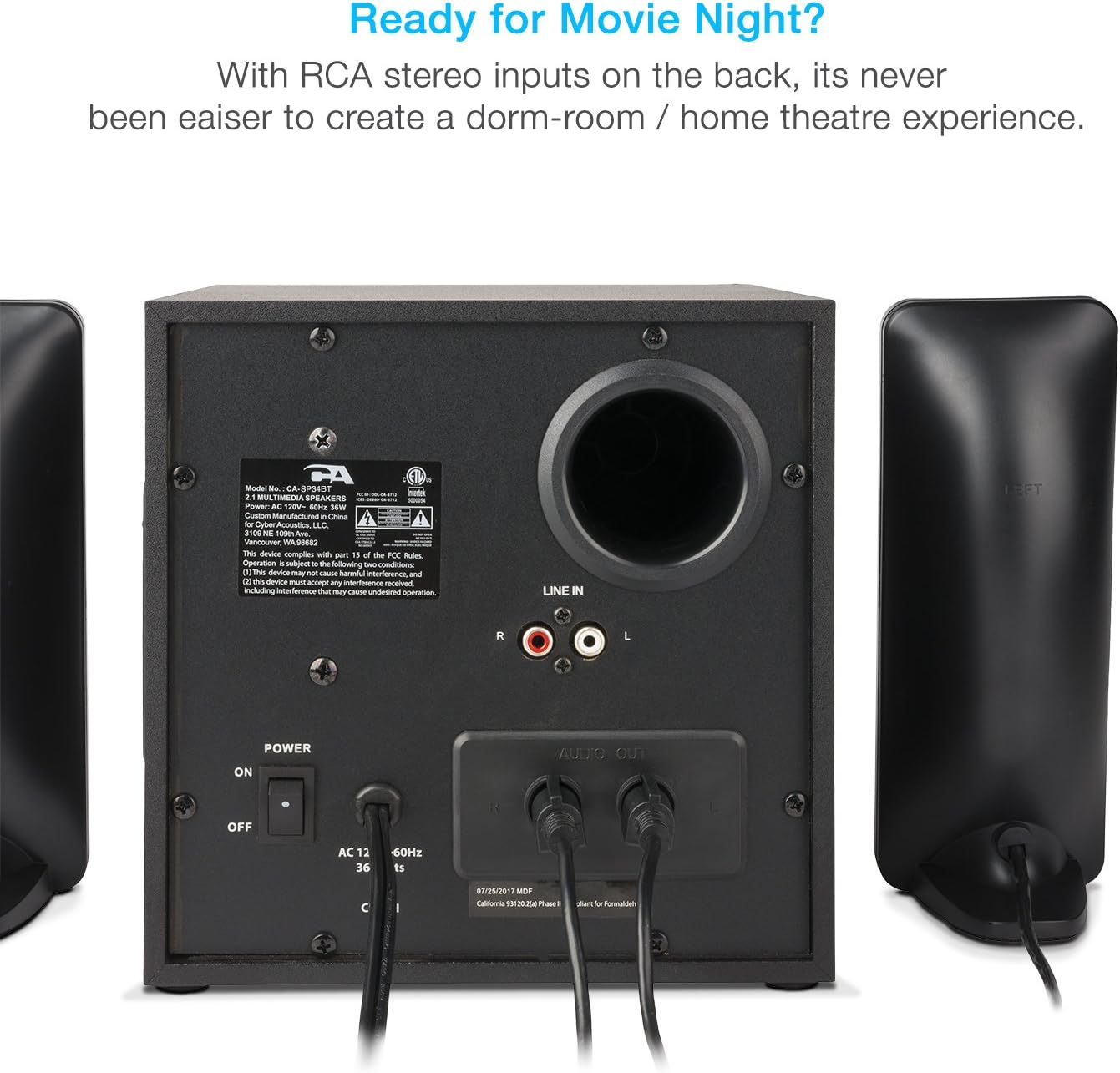 🔥 Cashback up to 70% Cyber Acoustics Bluetooth Speakers with LED Lights – The Perfect Gaming, Movie, Party, Multimedia 2.1 Subwoofer Speaker System (CA-SP34BT) Review Product Cyber Acoustics Bluetooth Speakers with LED Lights – The Perfect Gaming, Movie, Party, Multimedia 2.1 Subwoofer Speaker System (CA-SP34BT)