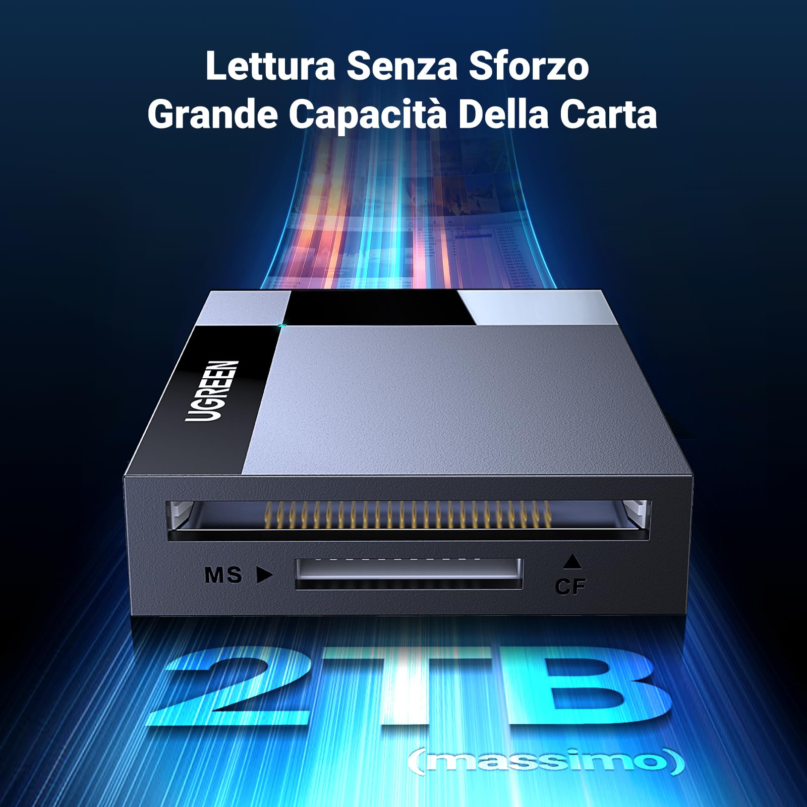 UGREEN USB 3.0 Lettore Schede SD TF CF MS Card Reader 4 in 1 Adattatore per Scheda di Memoria Compatibile con Windows 11 10 iMac PS5 PS4 PS3 Xbox One ECC