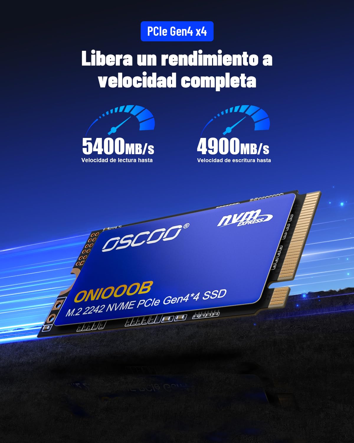 512GB NVMe SSD M.2 2242 PCIe Gen4x4 Interno Disco Duro De hasta 5200 MB/s De Lectura y 3900 MB/s De Escritura, 3D NAND,para Ultro-Book, Mini PC