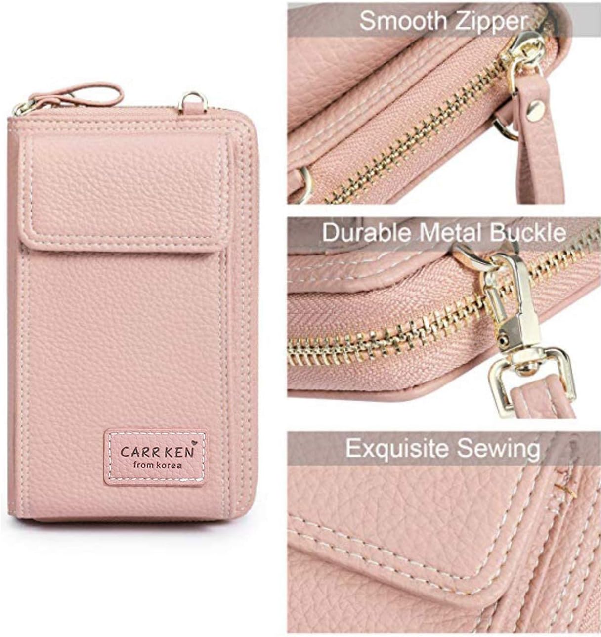 Valentoria Womens Crossbody Bag Cell phone Wallet Small Shoulder Purse Leather Card Handbag - Image 5