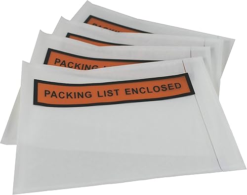 100 sobres de facturas cerrados transparentes de 4.5 x 5.5 pulgadas, autoadhesivos