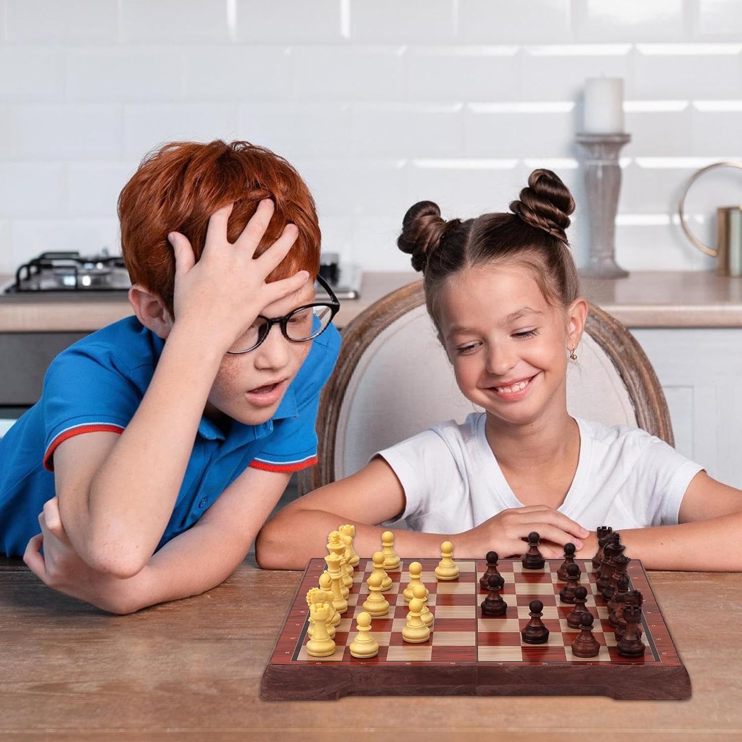 Magnetic Travel Chess Set, Portable Mini Chess Board Game for Adults and Kids (Classic Edition)