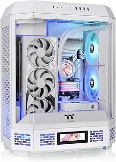 Thermaltake Tower 600 Snow Mid-Tower ATX Case; 3 Tempered Glass Panels; Hidden-Connector Motherboard Support; Rotational P...