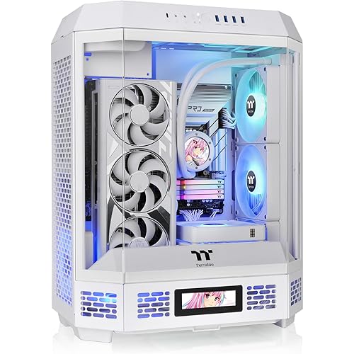 Thermaltake Tower 600 Snow Mid-Tower ATX Case; 3 Tempered Glass Panels; Hidden-Connector Motherboard Support; Rotational PCI-e Slots; CA-1Z1-00M6WN-00; 3 Year Warranty