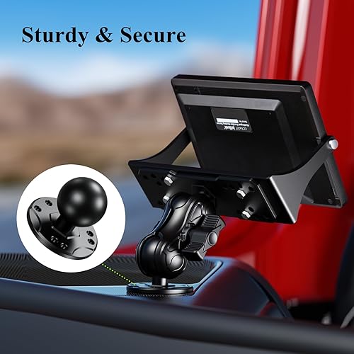 Miniatura 5 de BRCOVAN Base de montaje de bola de 1.5 pulgadas con placa redonda de orificio AMPS de aleación de aluminio, compatible con soportes RAM tamaño C de