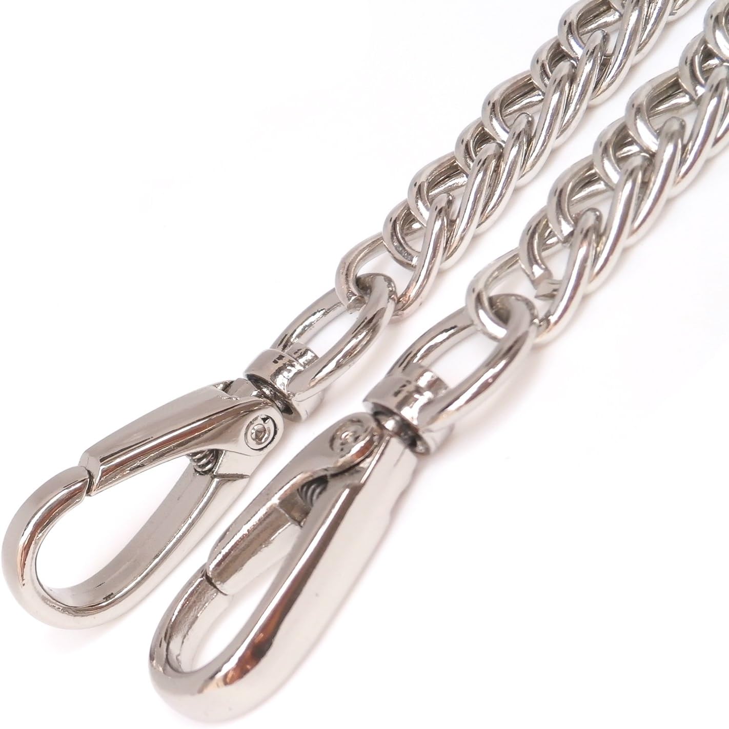 DIY Top Grade 10mm Width Silver Flat Metal Iron Chains Handbag Chains Handbag Accessories Purse Handles Clutch Straps Crossbody Straps Replacement 19.7 Inches
