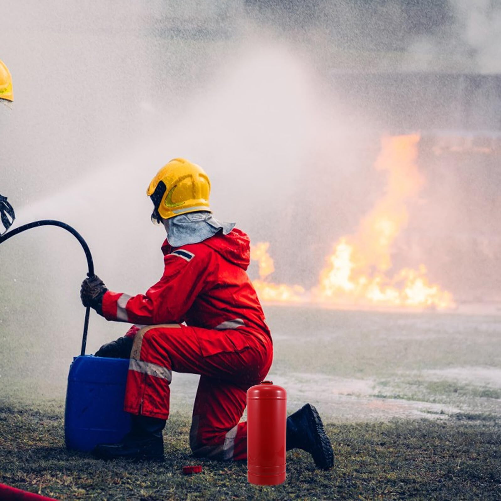 Ipetboom Corpo Estintore Vuoto 2 Kg in Acciaio ad Alta Resistenza Bombola Portatile Ricaricabile per Estintore ad Acqua Attrezzatura Antincendio per Garage Officina e Uso Domestico