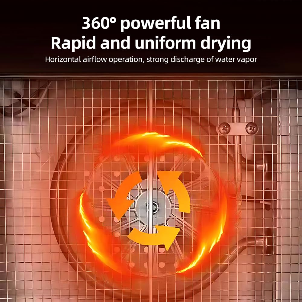 Disidratatore per Alimenti e Carne secca con Timer 12H Acciaio Inossidabile Spazzolato 12 Rastrelliere per l'Essiccazione 800W 30-90℃ Disidratatore per Frutta Verdura con Grande Manopola di Con