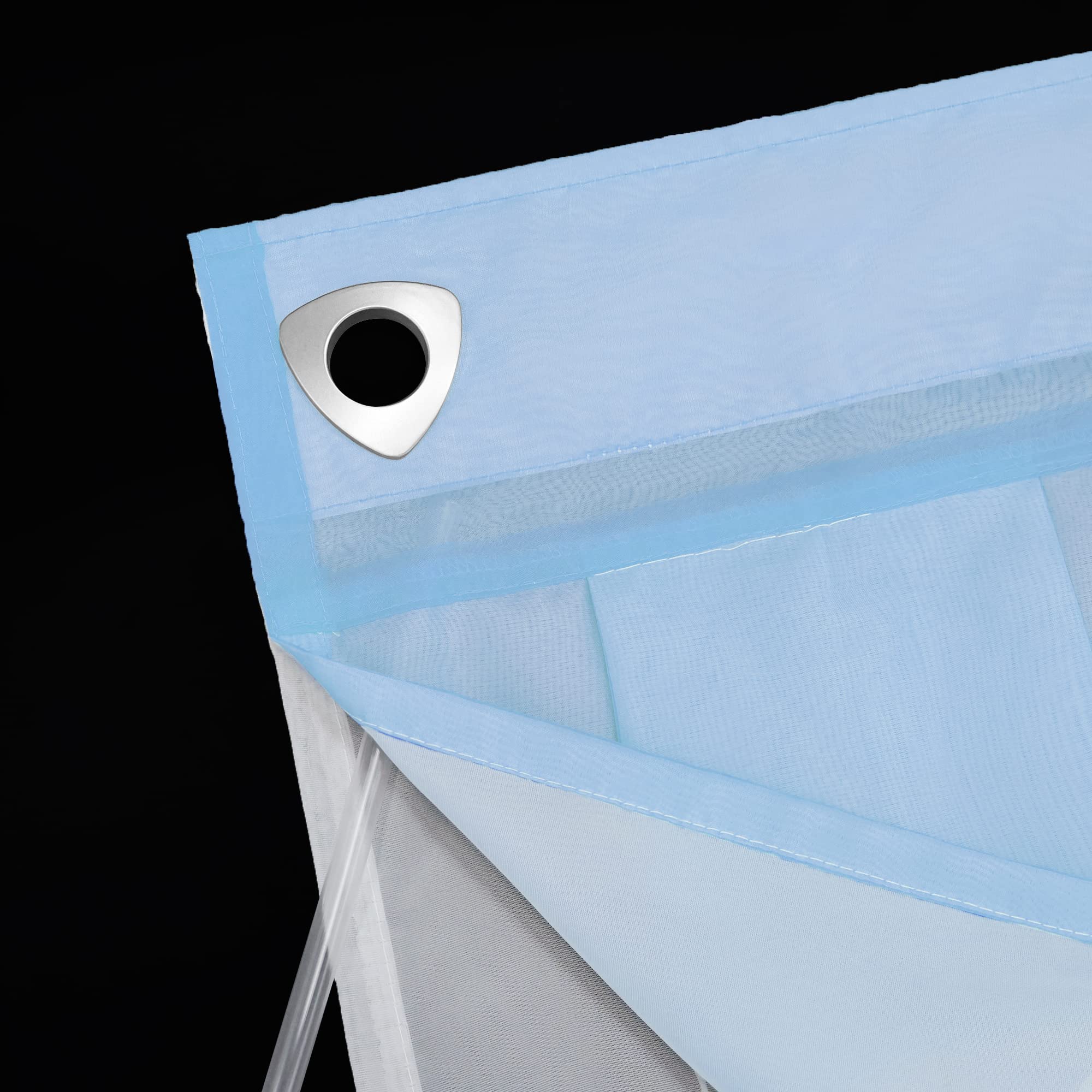 Delien Store bateau sans perçage avec crochet de suspension - Transparent - Double couche - À œillets - Pour salon - Moderne - 1 pièce - 140 x 140 cm - Bleu clair