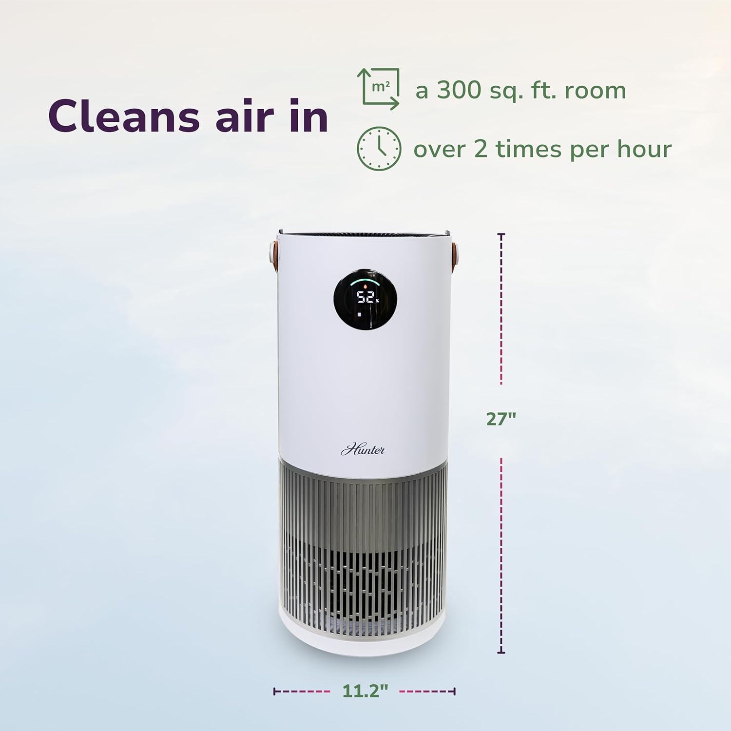 Hunter Fan Company Humidifier and Air Purifier In One, Advanced Filtration Air Purifiers for Home, Air Purifiers for Home Pets, Humidifiers for Bedroom and Humidifiers for Bedroom Baby, White/Silver