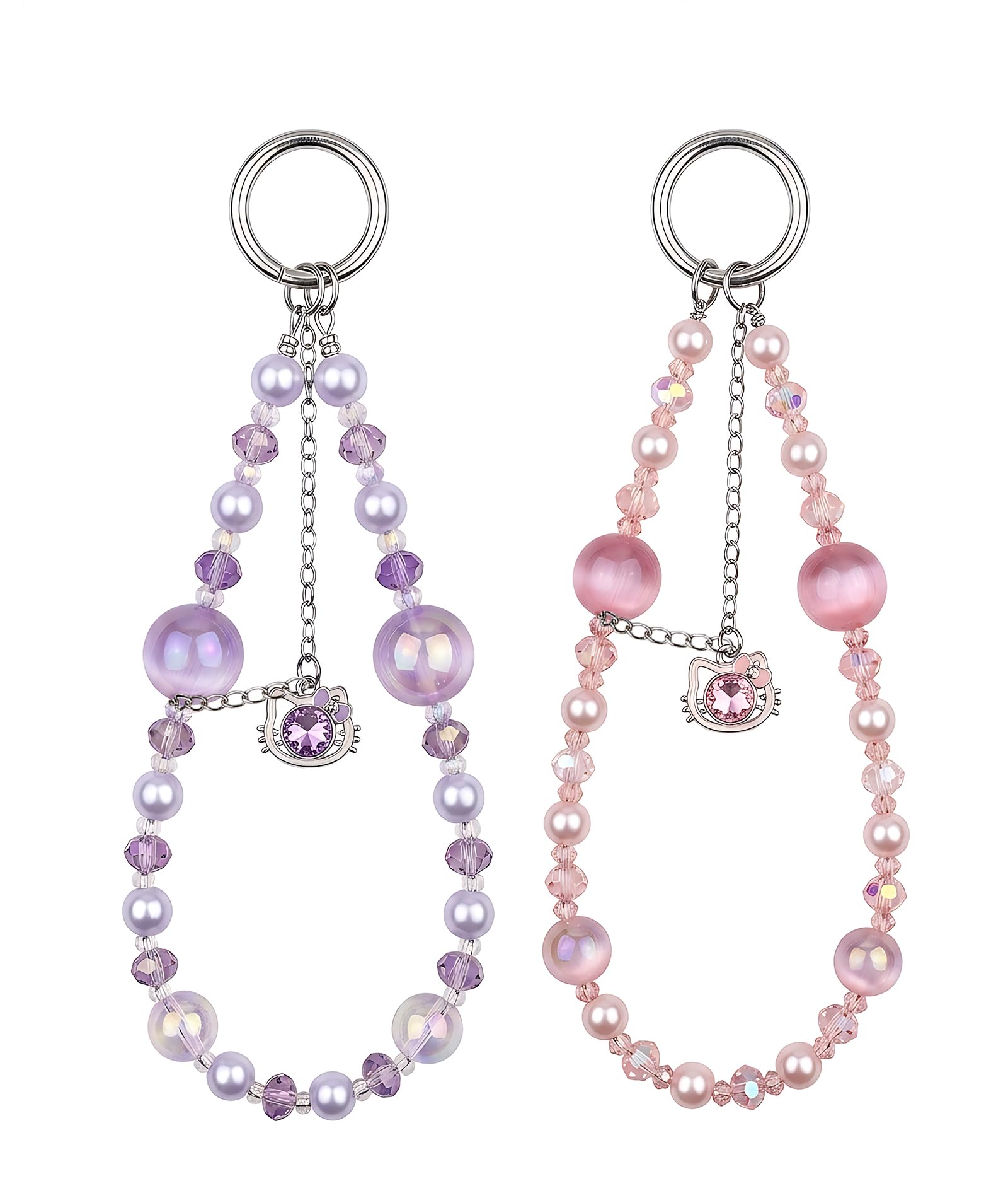 2PCS Phone Charms for Girls, Phone Charm Accessories, Anti-Loss Handmade Cat Eye Shell Design, Two Pieces Set in Purple and Pink Colors, Durable Phone Decorations for Everyday Use-image-38