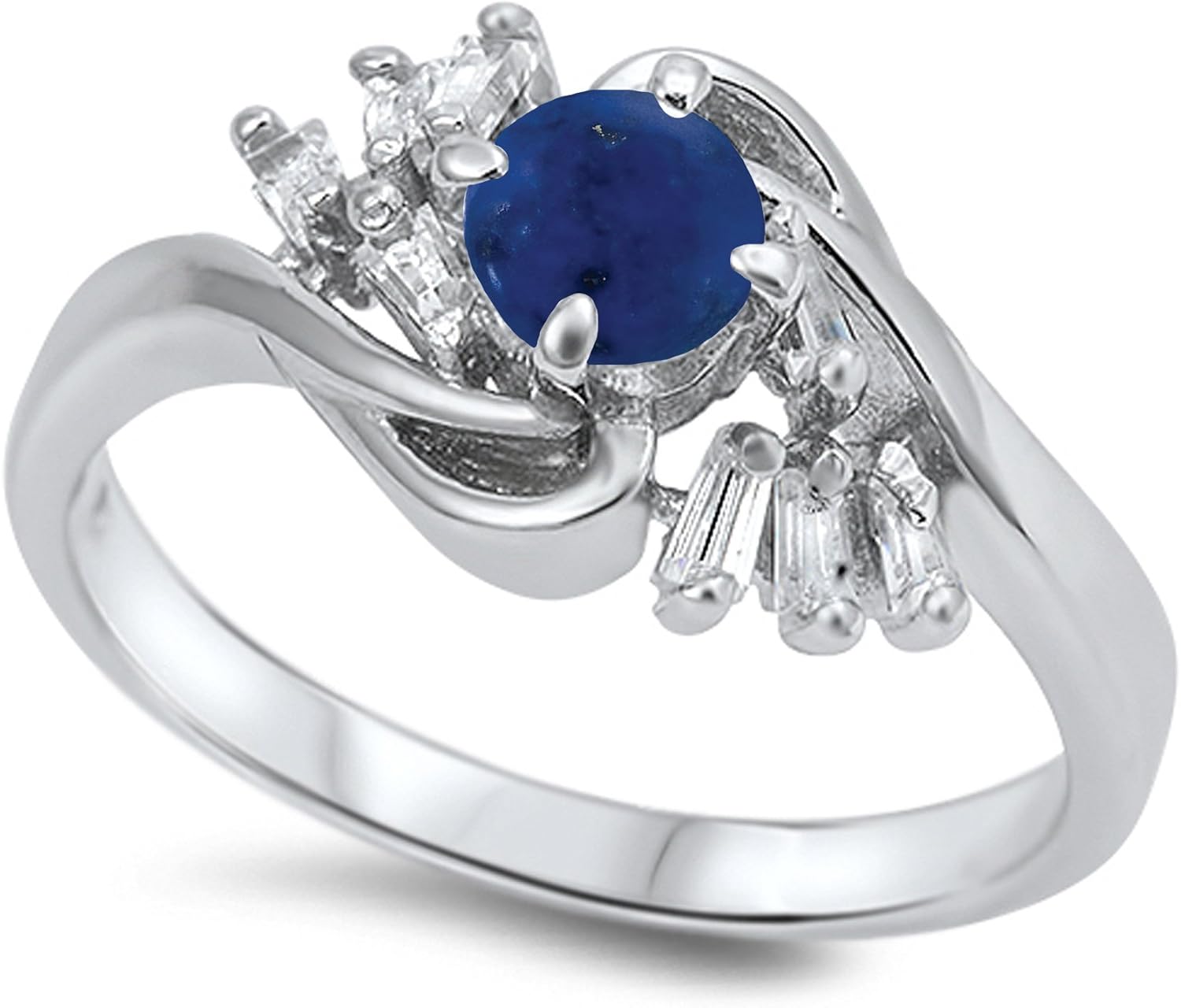 CHOOSE YOUR COLOR Sterling Silver Round Ring