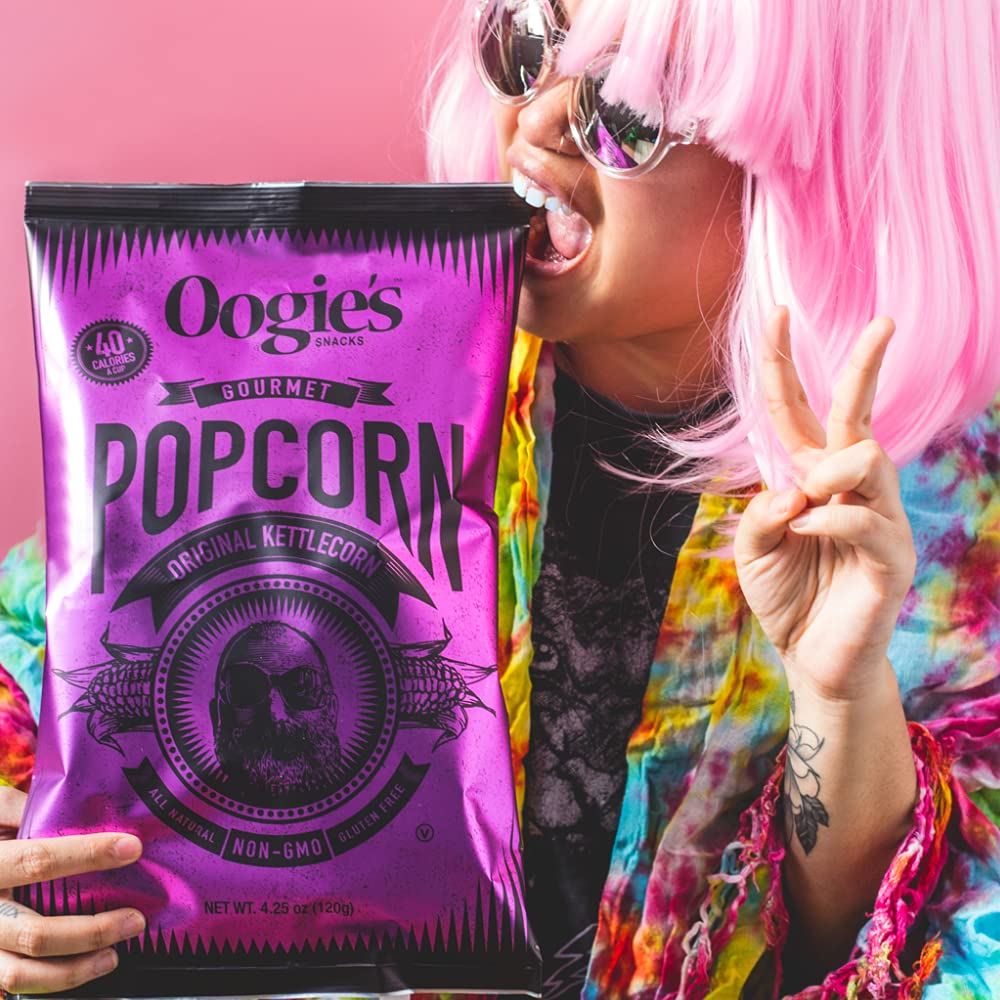 Oogie's Gourmet Popcorn | 12 Pack | Original Kettlecorn Flavor | Gluten Free Popcorn Snacks | 4.25 Ounce Big Bag