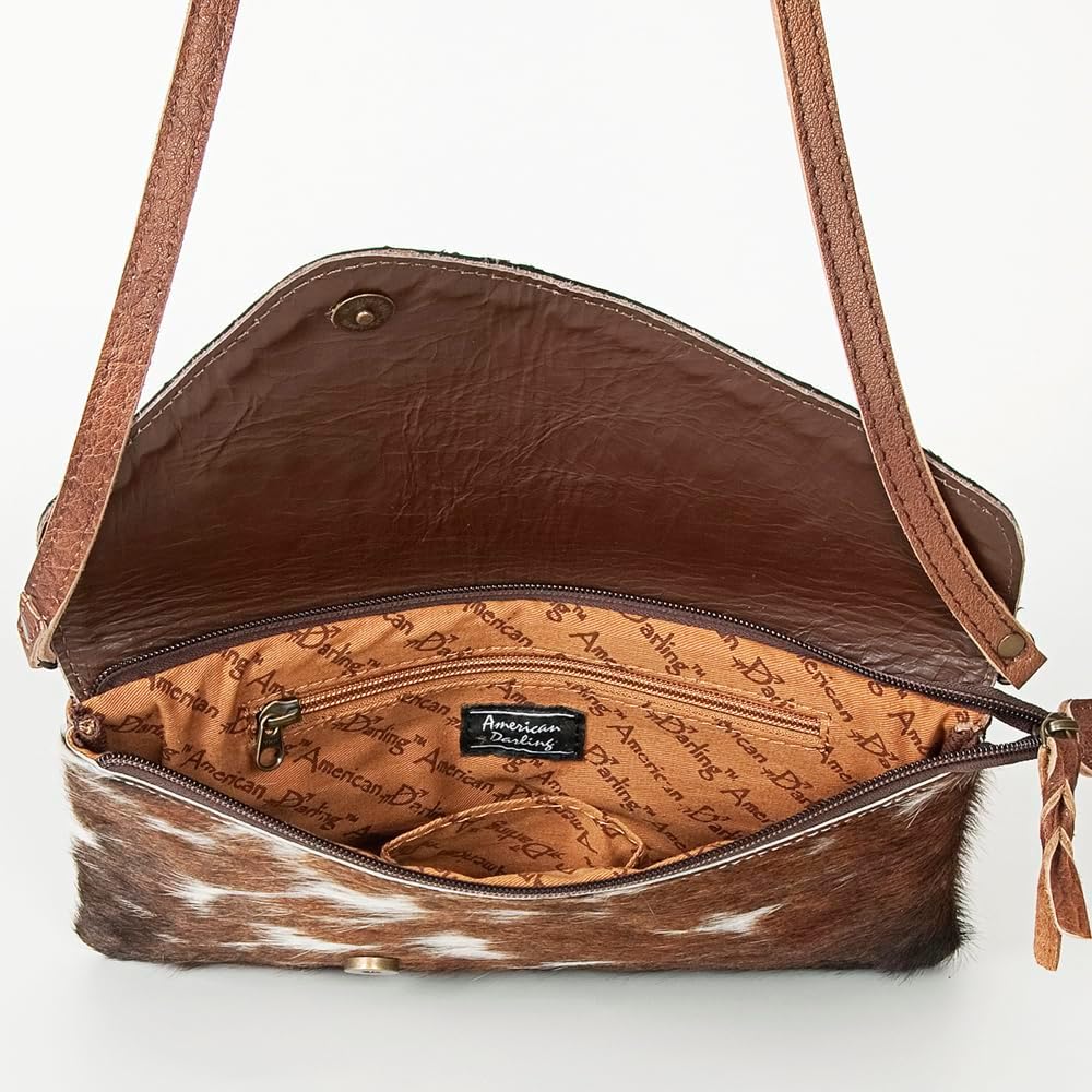 American Darling Cowhide Tooled Flap Crossbody