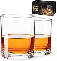 FrutPunch 10oz Old Fashioned Whiskey Glasses Set of 2 - Crystal Rocks Glasses for Bourbon Scotch Vodka, Perfect Christmas Gift for Men