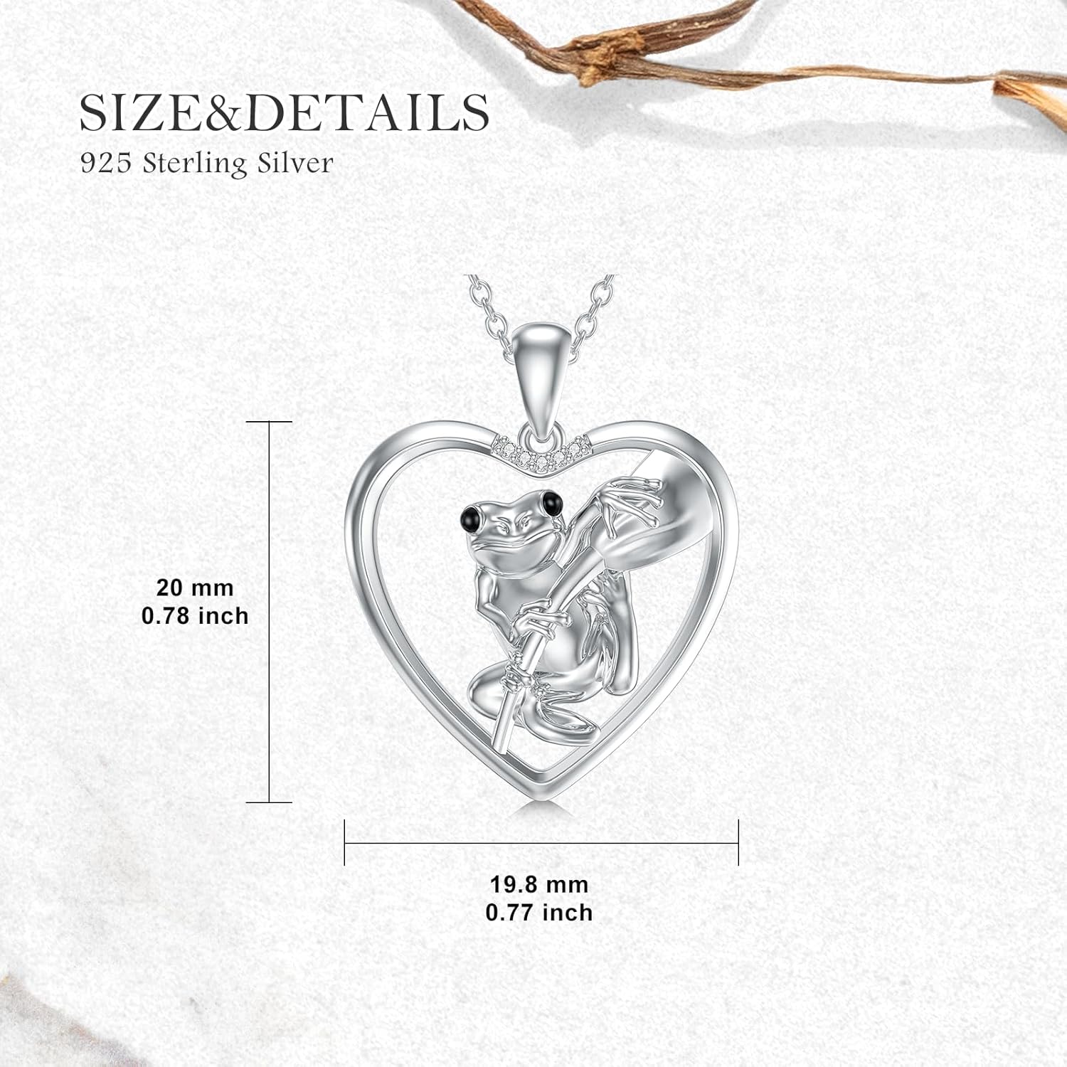 Diamond Frog Necklace for Women 925 Sterling Silver Frog Necklace for Mother Daughter Grandmother Mom Wife Sister 18+2Inch - Image 6
